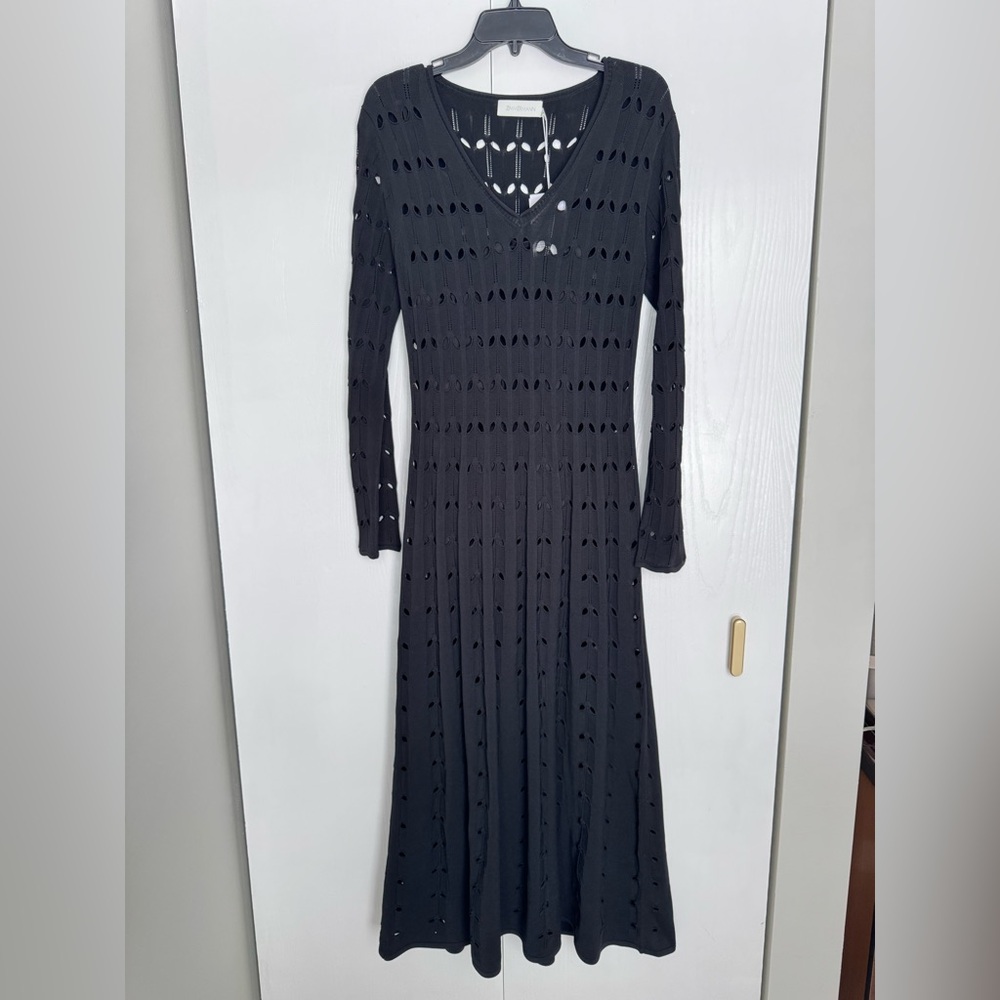 Final ZIMMERMANN Rhiannon Pointelle Maxi Long Sleeves Flare Dress Black various - Picture 6 of 16